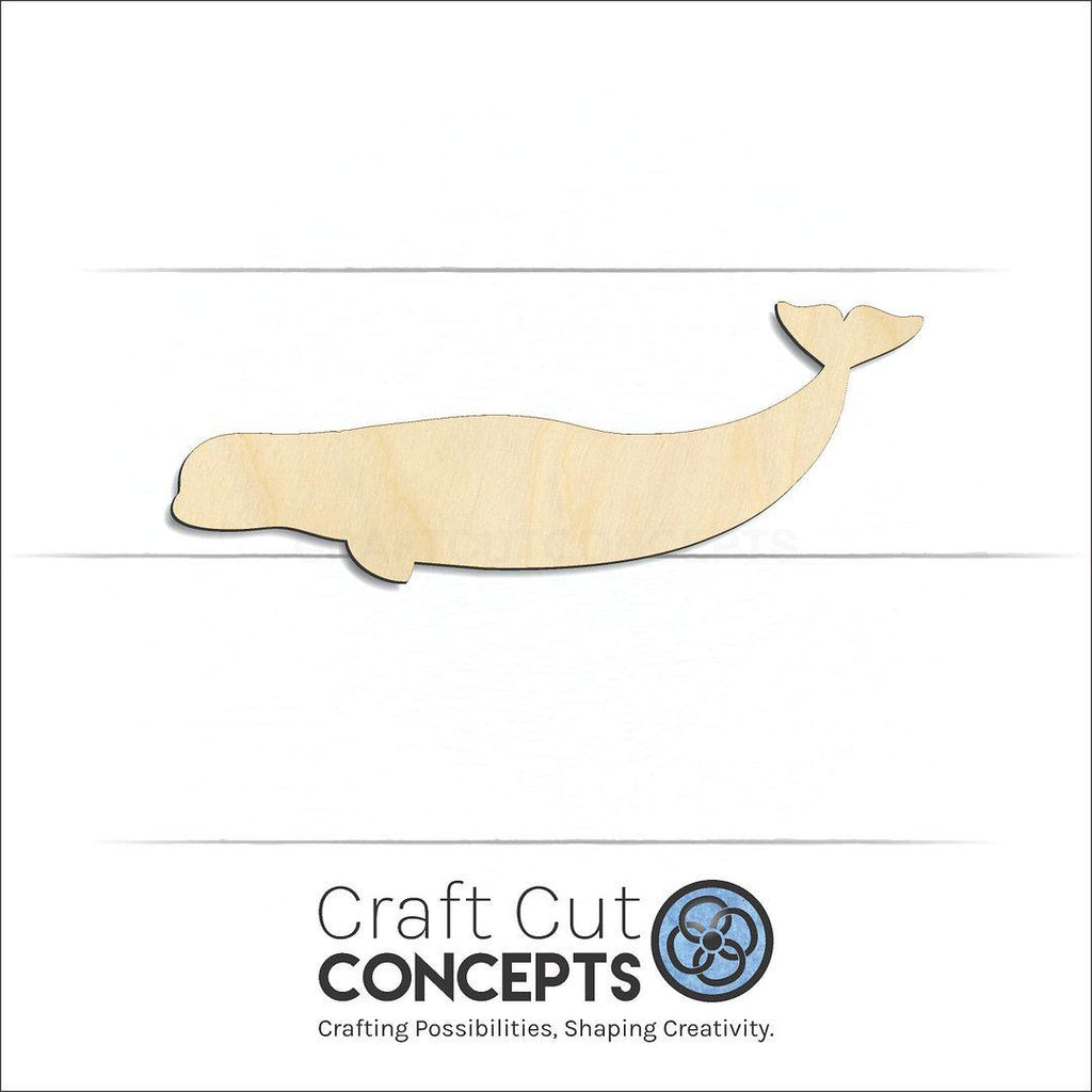 Craft Cut Concepts Logo under a wood Beluga Whale craft shape and blank