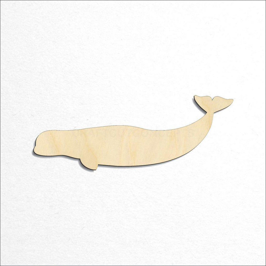 Wooden Beluga Whale craft shape available in sizes of 2 inch and up