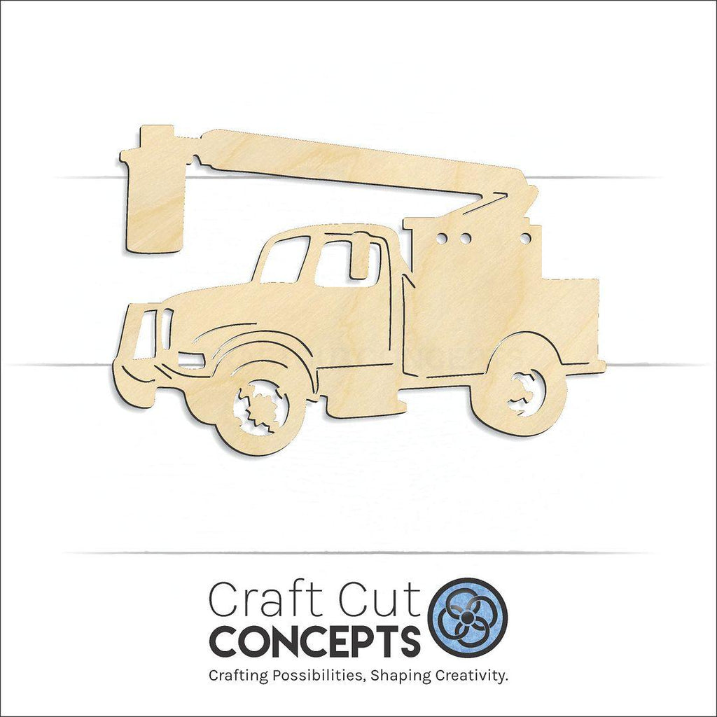 Craft Cut Concepts Logo under a wood Bucket Truck craft shape and blank