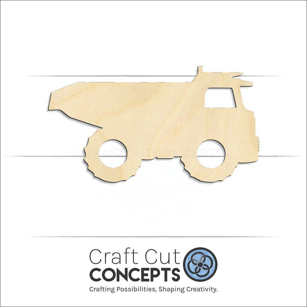 Craft Cut Concepts Logo under a wood Dump Truck craft shape and blank