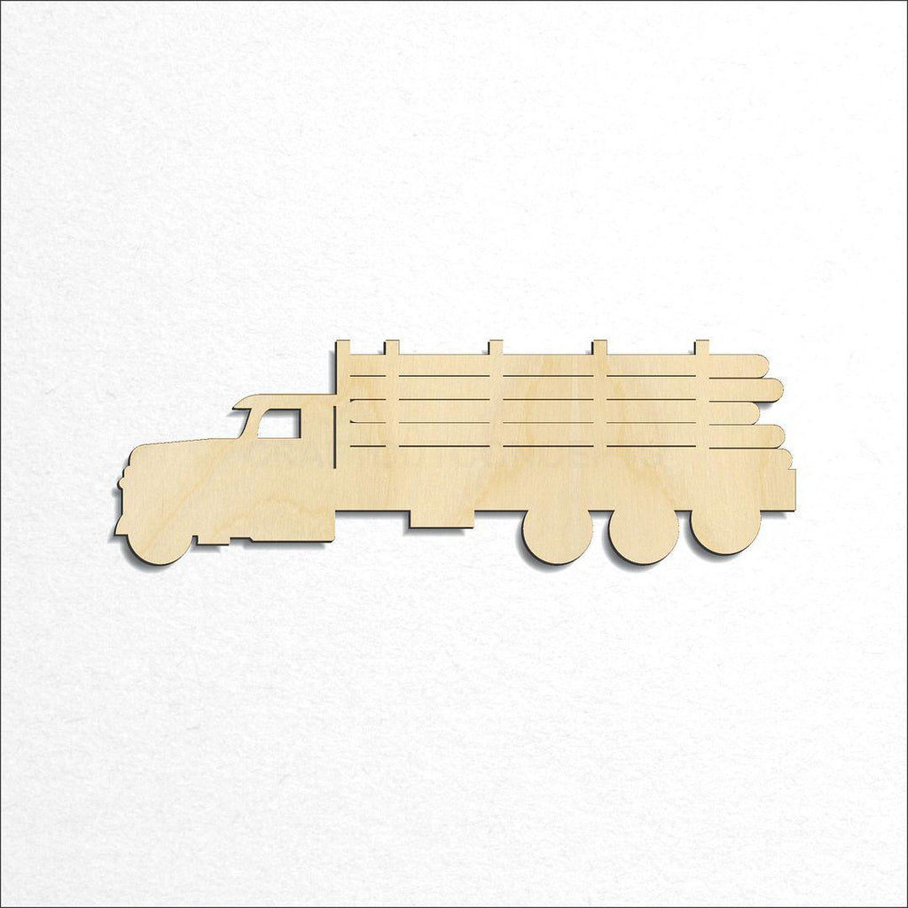 Wooden Logging Truck craft shape available in sizes of 4 inch and up