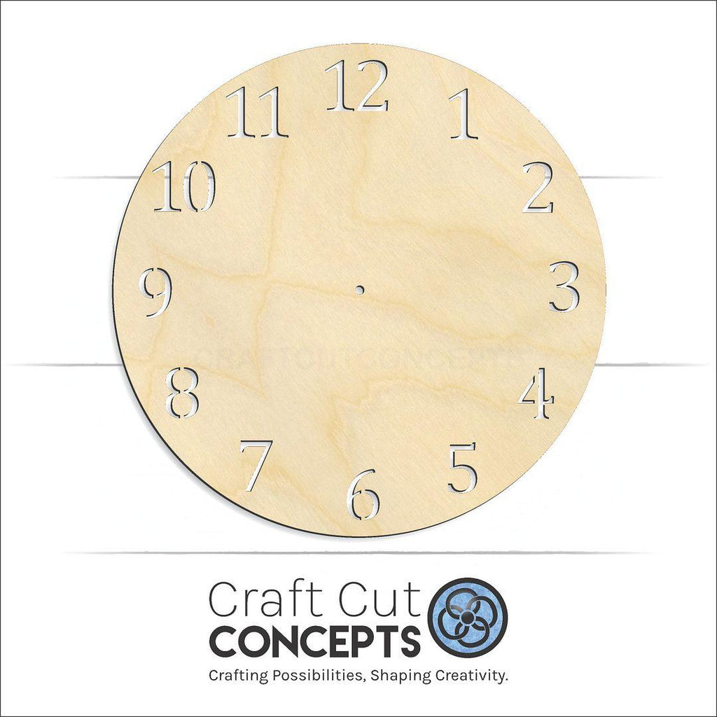 Craft Cut Concepts Logo under a wood Clock Face craft shape and blank