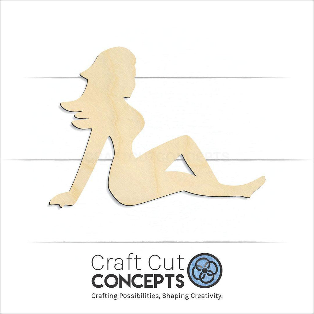 Craft Cut Concepts Logo under a wood Female Pose craft shape and blank