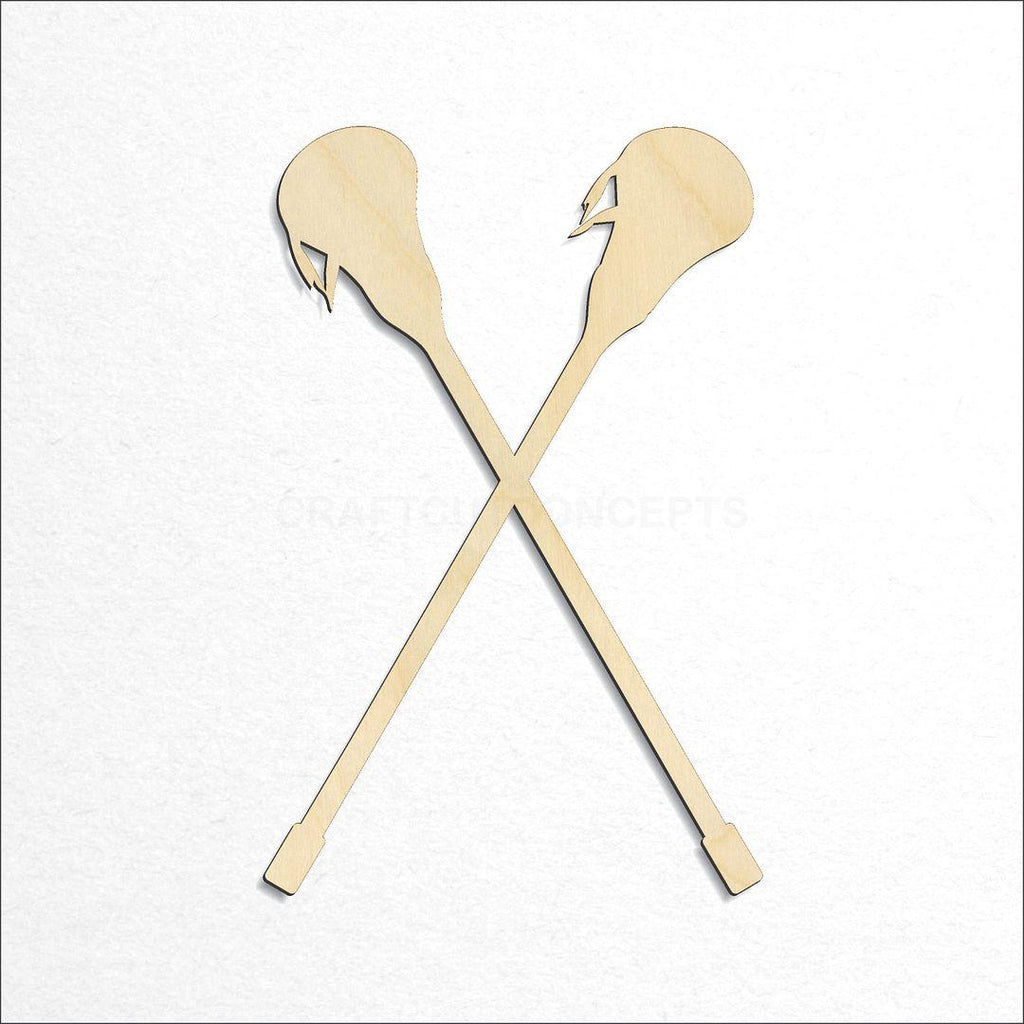 Wooden Lacrosse Sticks craft shape available in sizes of 3 inch and up