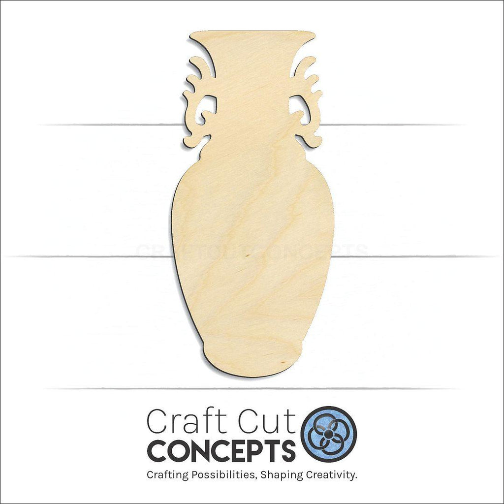 Craft Cut Concepts Logo under a wood Vase craft shape and blank