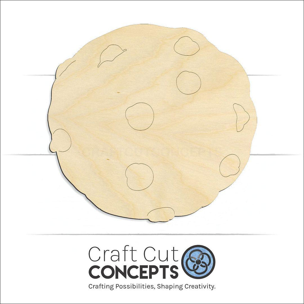 Craft Cut Concepts Logo under a wood Chocolate Chip Cookie craft shape and blank