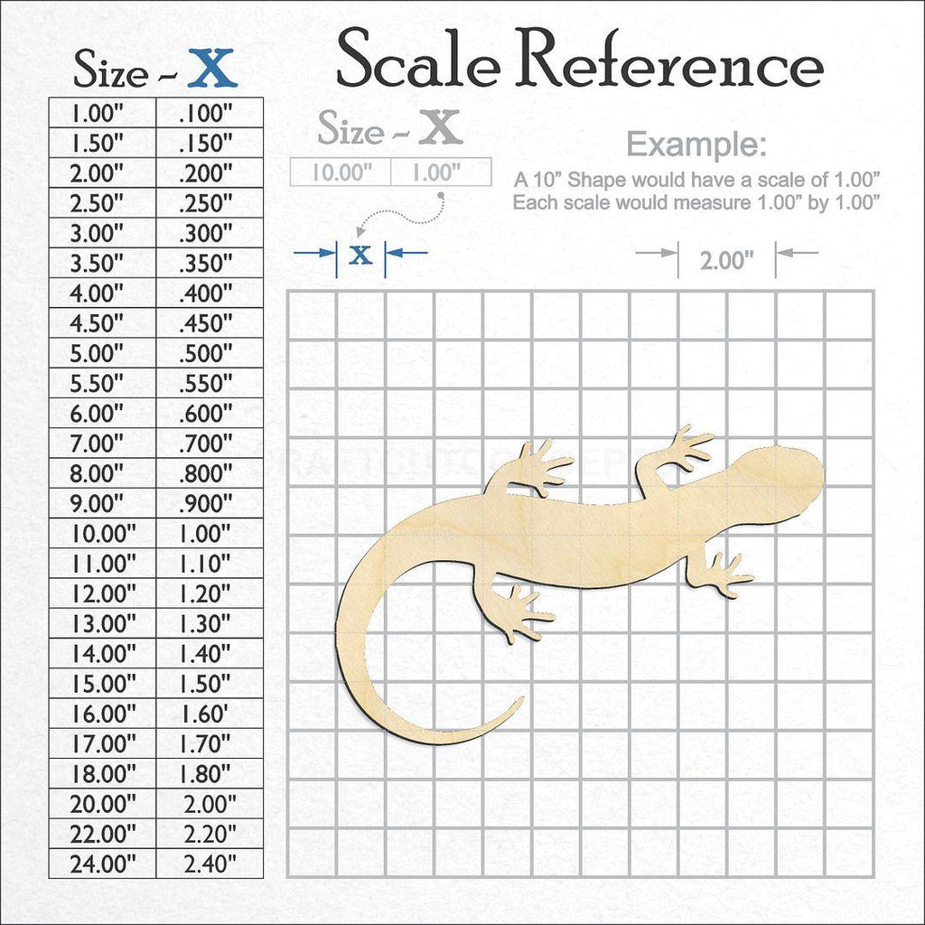 A scale and graph image showing a wood Salamander craft blank