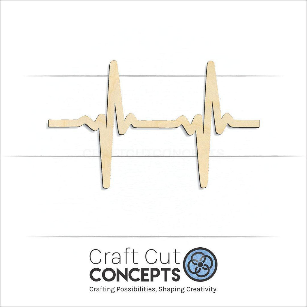 Craft Cut Concepts Logo under a wood EKG Heart Beat craft shape and blank