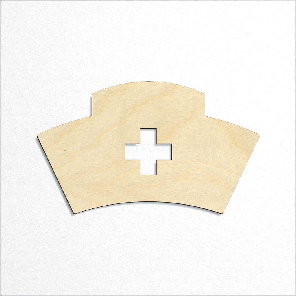 Wooden Nurse Hat craft shape available in sizes of 3 inch and up