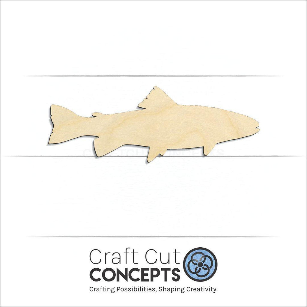 Craft Cut Concepts Logo under a wood Trout craft shape and blank