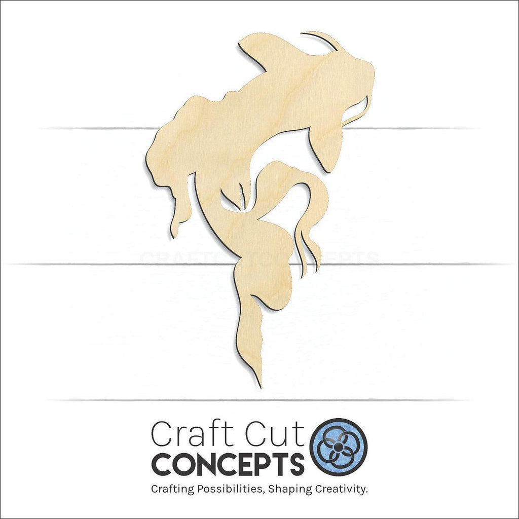 Craft Cut Concepts Logo under a wood Koi Fish craft shape and blank