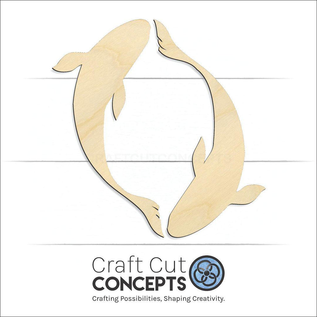 Craft Cut Concepts Logo under a wood Koi Fish Pair craft shape and blank