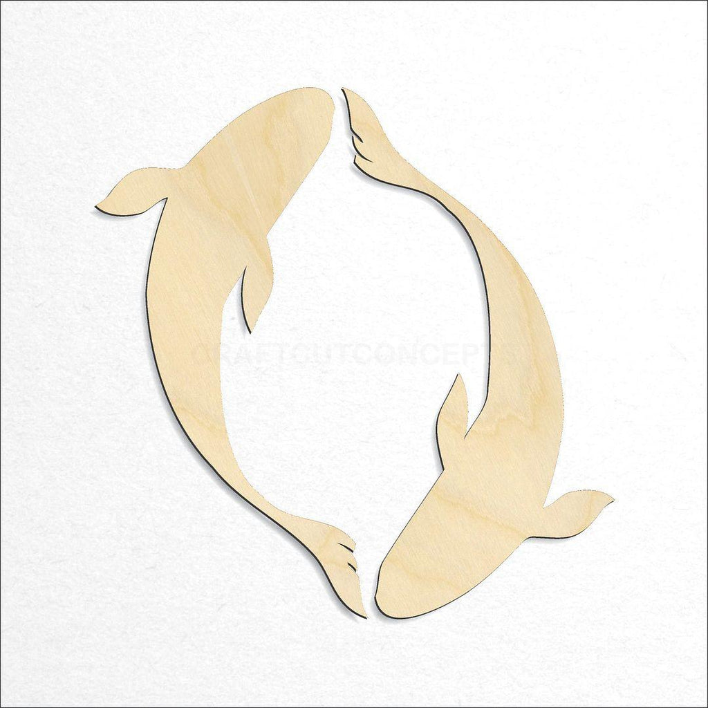 Wooden Koi Fish Pair craft shape available in sizes of 3 inch and up