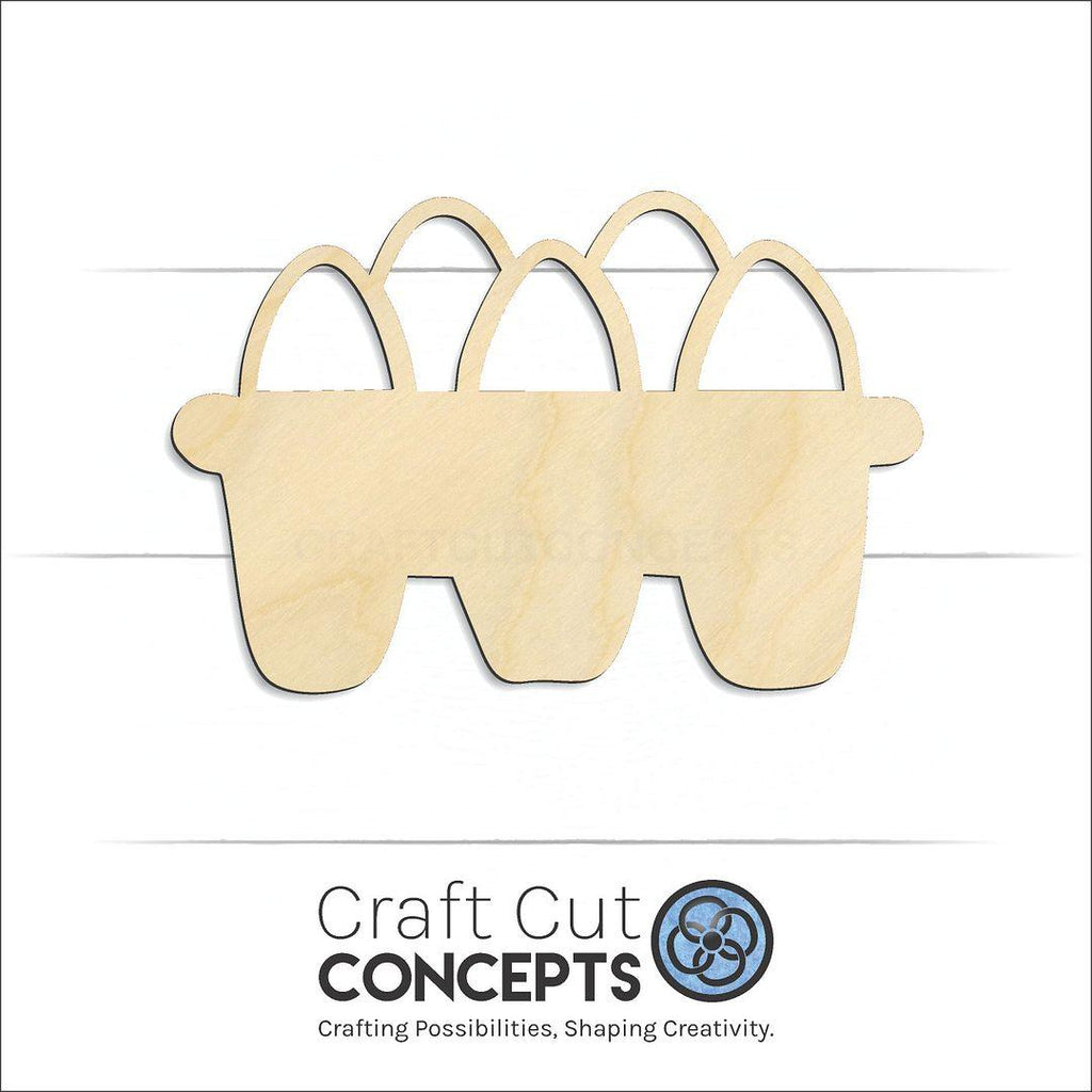 Craft Cut Concepts Logo under a wood Egg Basket craft shape and blank