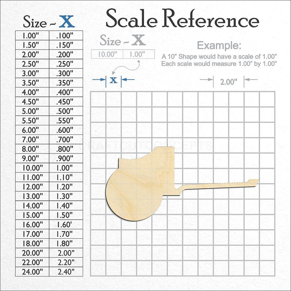 A scale and graph image showing a wood Chariot craft blank