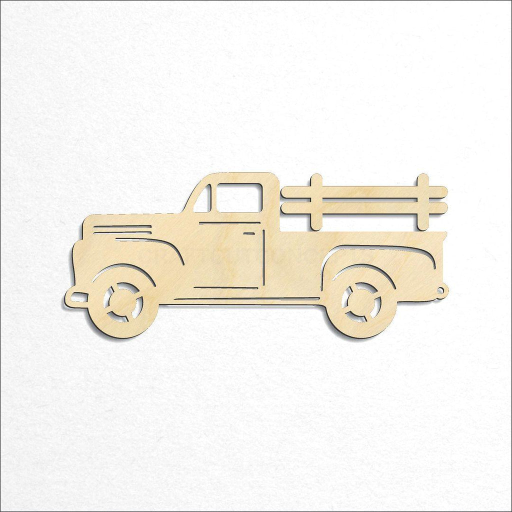 Wooden Vintage Truck with Rails craft shape available in sizes of 4 inch and up