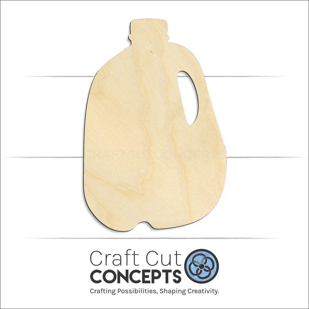 Craft Cut Concepts Logo under a wood Milk Bottle craft shape and blank