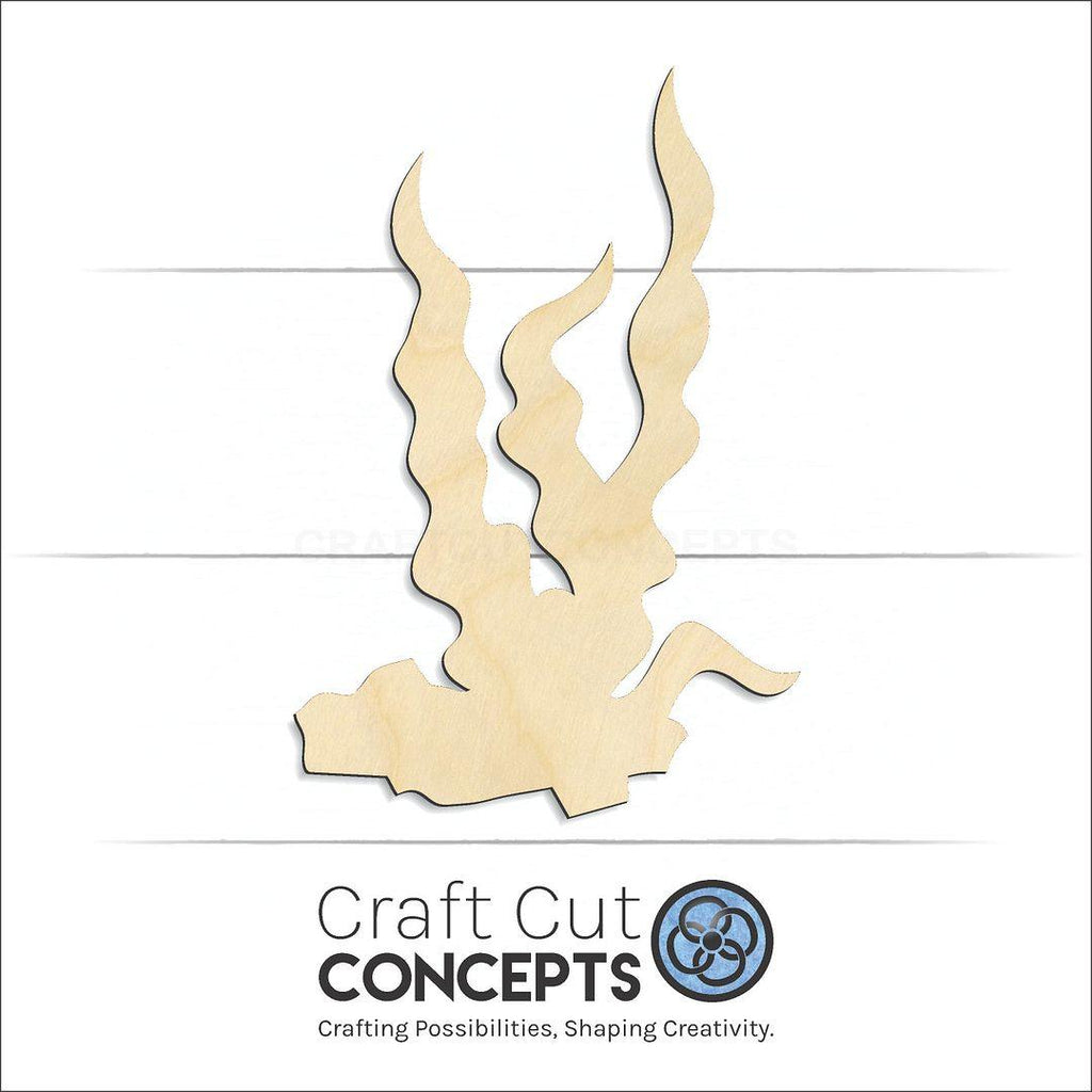 Craft Cut Concepts Logo under a wood Seaweed craft shape and blank