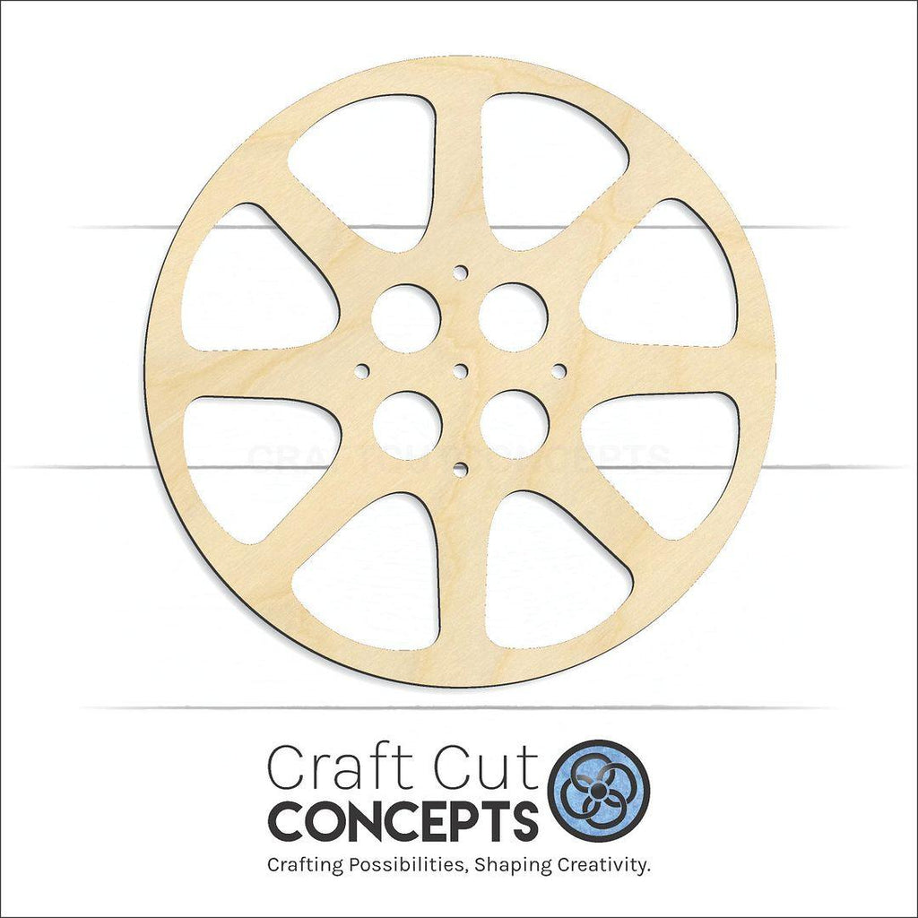 Craft Cut Concepts Logo under a wood Film Reel craft shape and blank