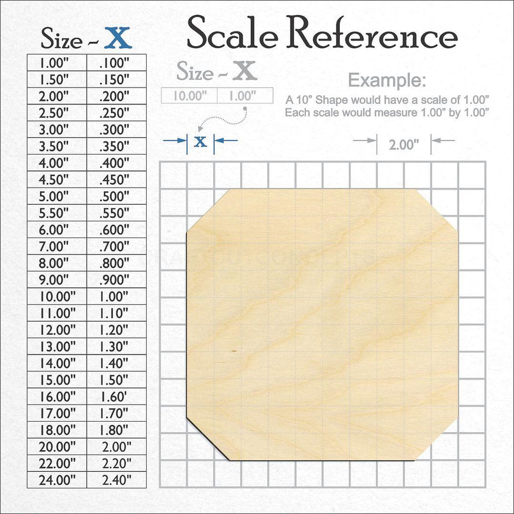 A scale and graph image showing a wood Gem-Square craft blank