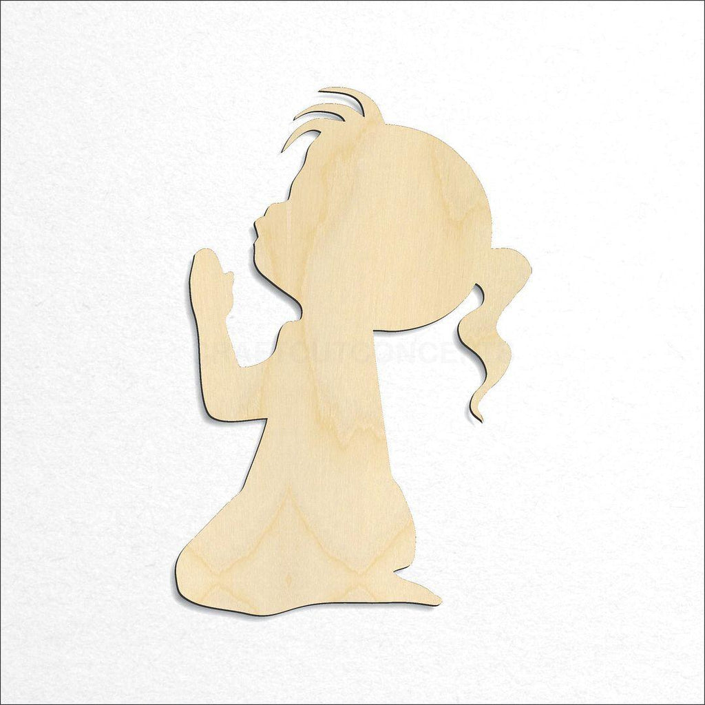 Wooden Child Praying craft shape available in sizes of 3 inch and up