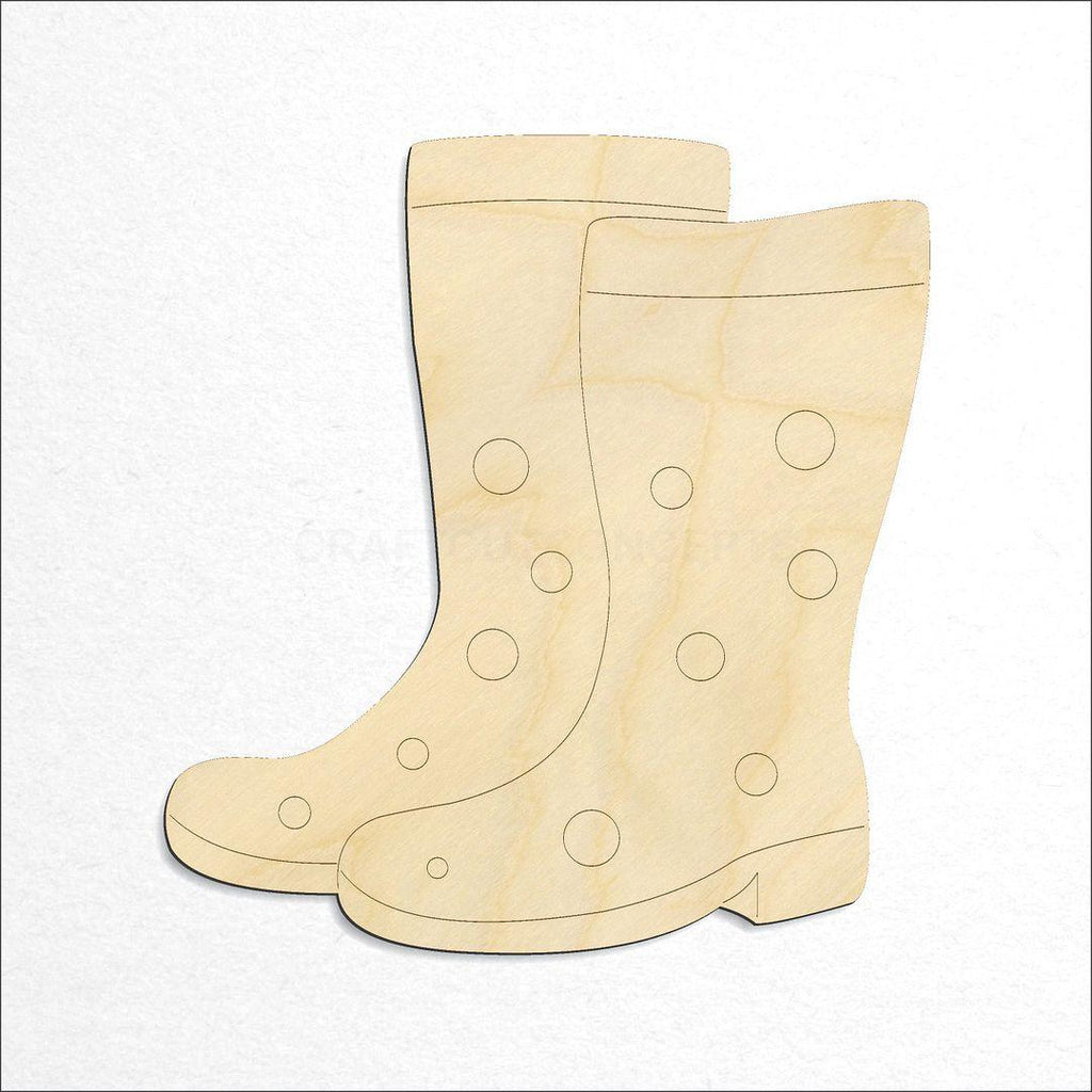 Wooden Rain Boots craft shape available in sizes of 3 inch and up