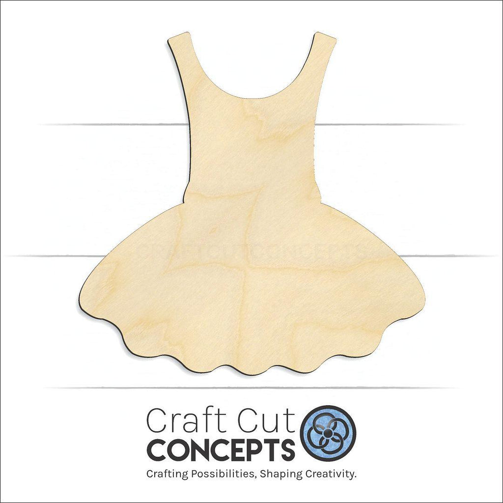Craft Cut Concepts Logo under a wood Dress craft shape and blank