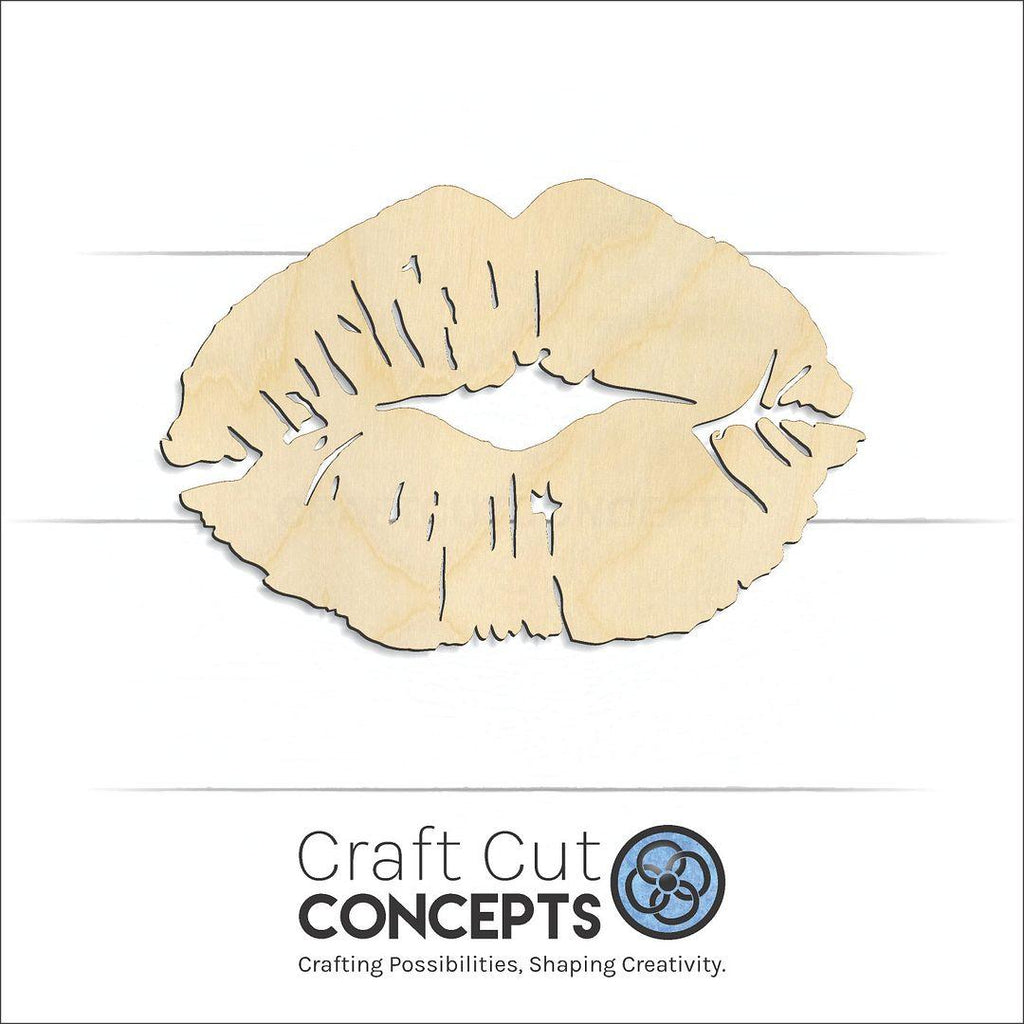 Craft Cut Concepts Logo under a wood Lips craft shape and blank