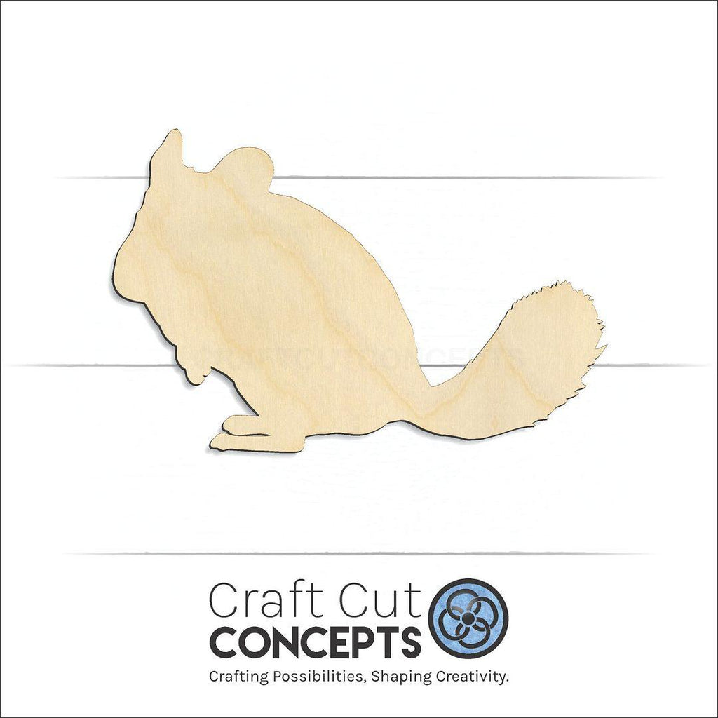 Craft Cut Concepts Logo under a wood Chinchilla craft shape and blank