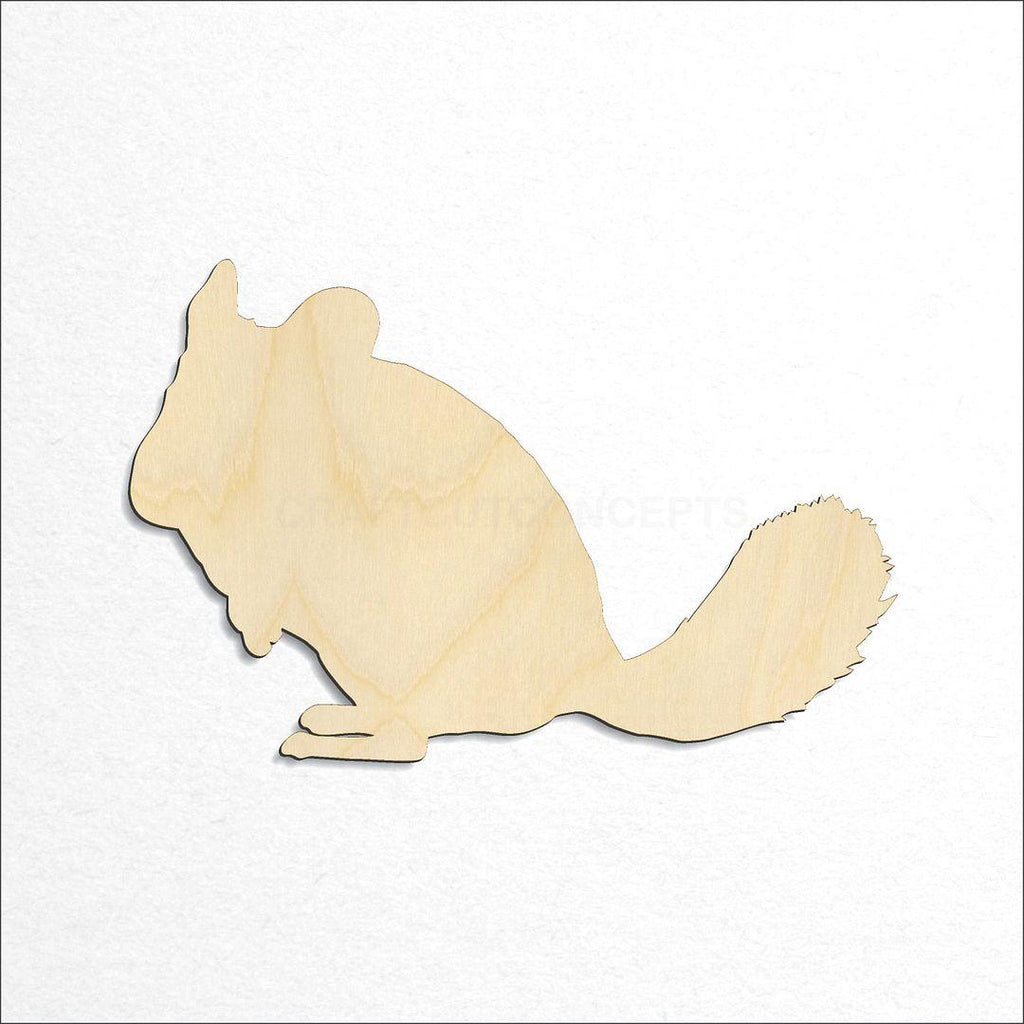 Wooden Chinchilla craft shape available in sizes of 1 inch and up