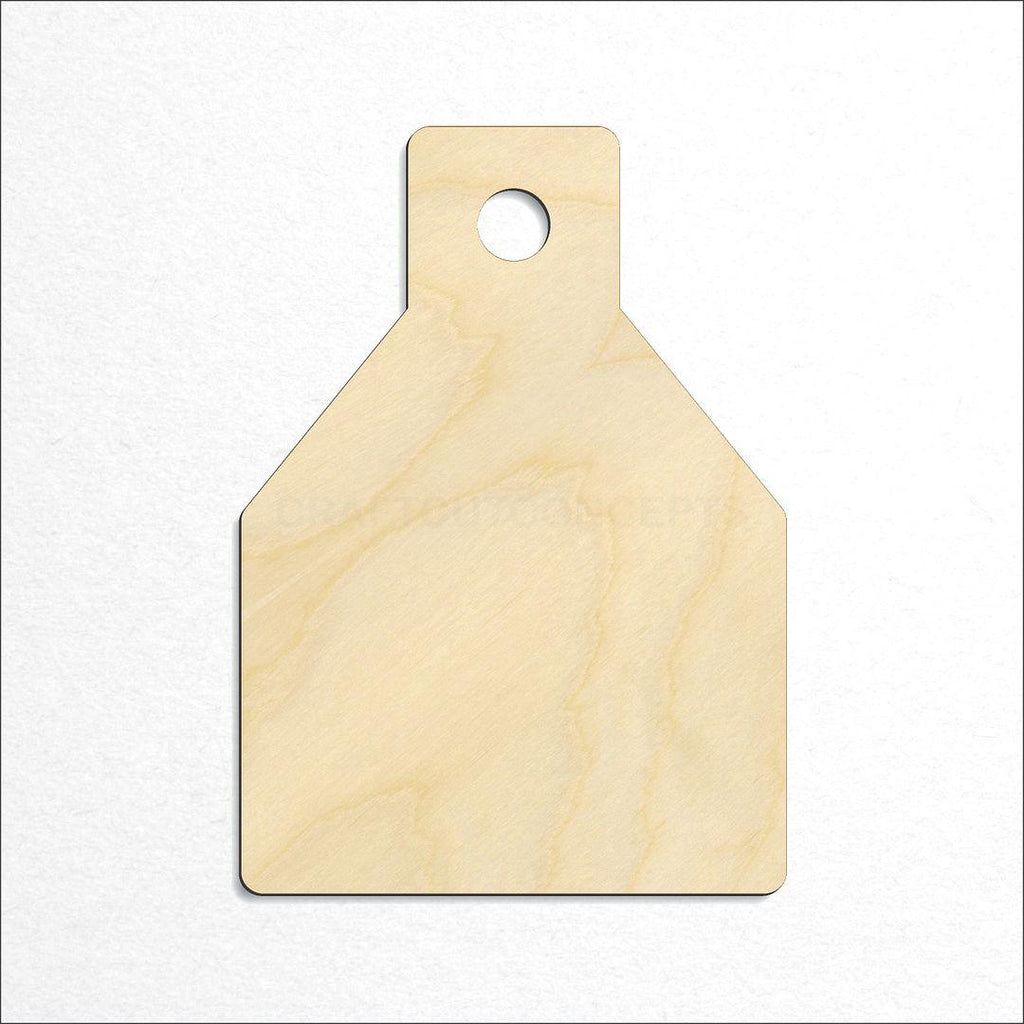 Wooden Ear Tag craft shape available in sizes of 1 inch and up