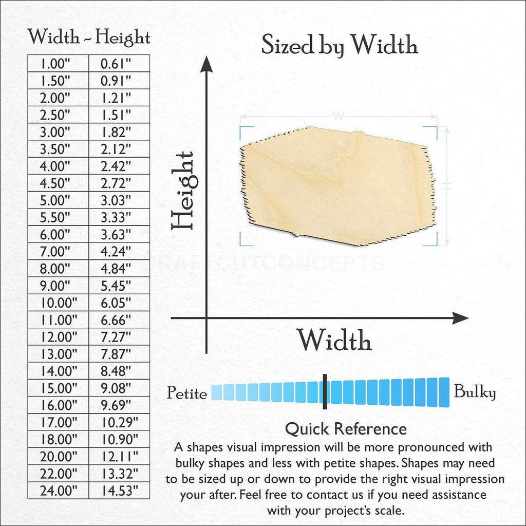 Sizes available for a laser cut Hay Bale craft blank