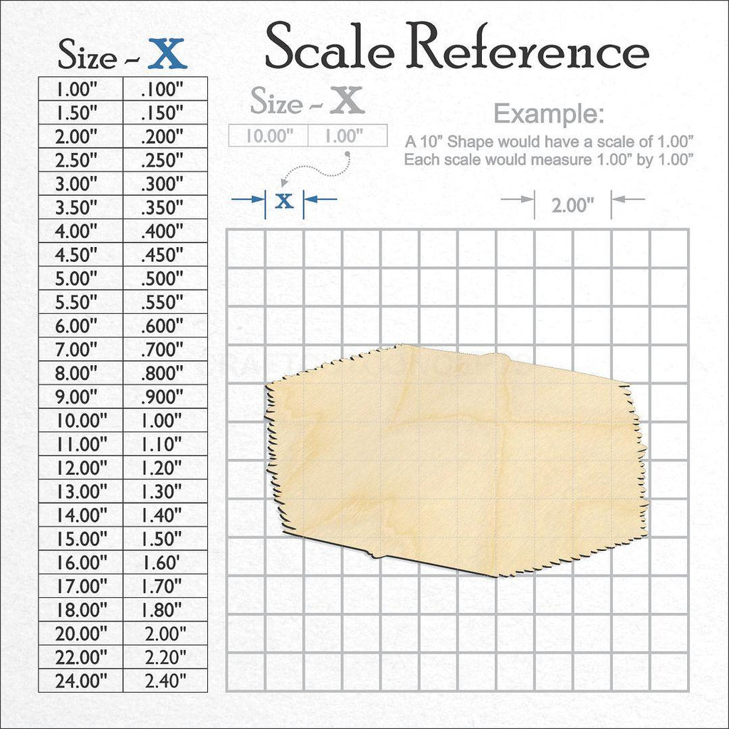 A scale and graph image showing a wood Hay Bale craft blank