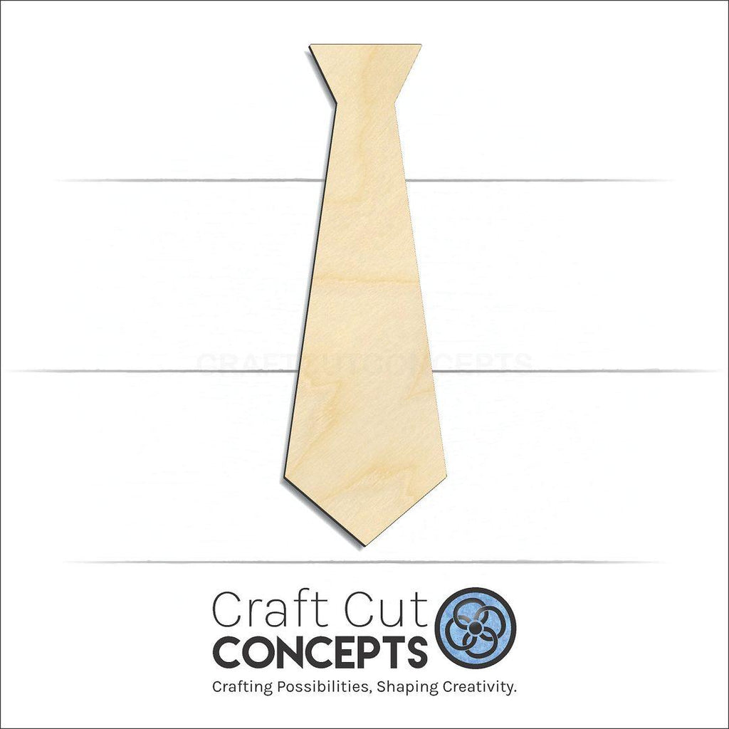 Craft Cut Concepts Logo under a wood Dress Tie craft shape and blank