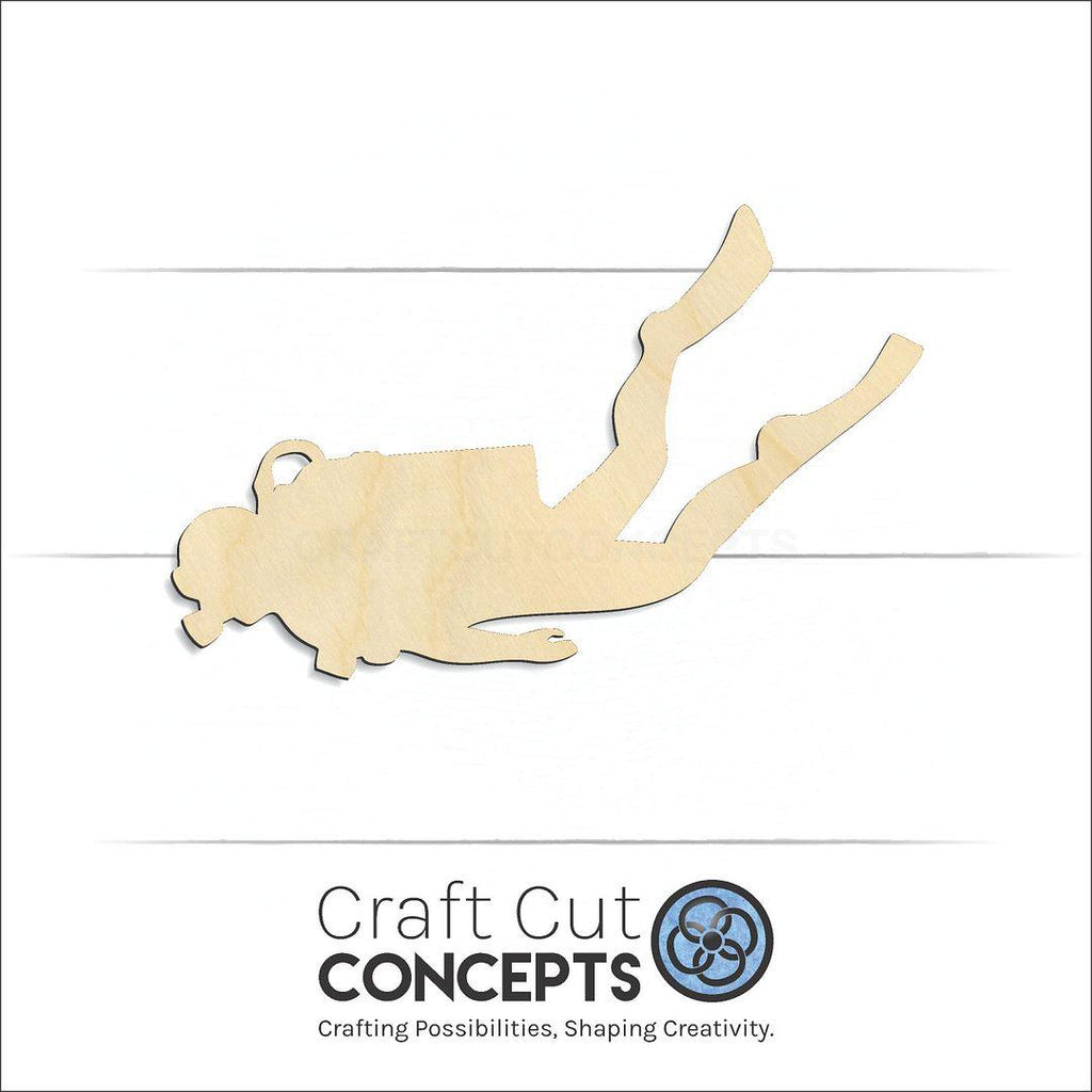 Craft Cut Concepts Logo under a wood Scuba Diver craft shape and blank