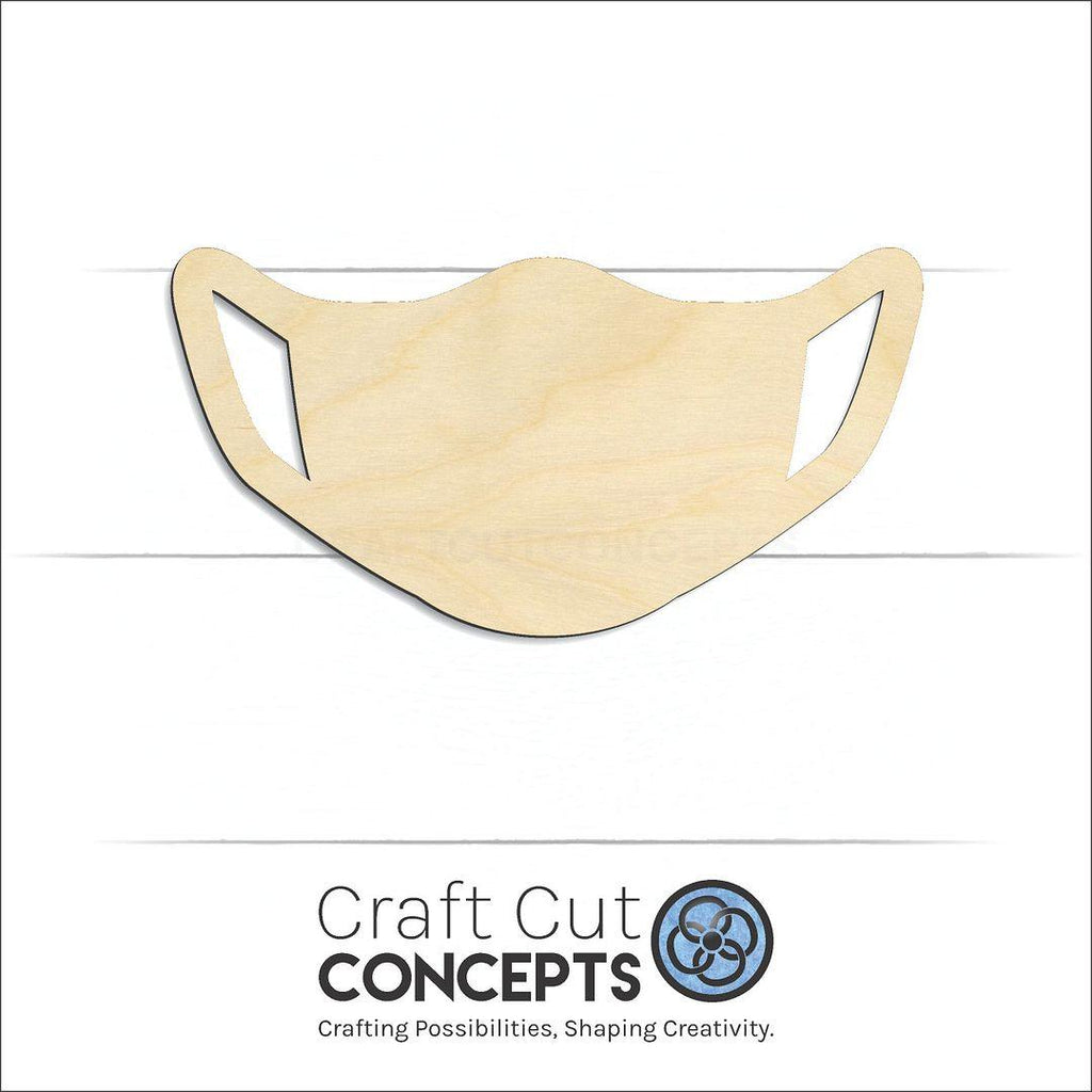 Craft Cut Concepts Logo under a wood Medical Face Mask craft shape and blank