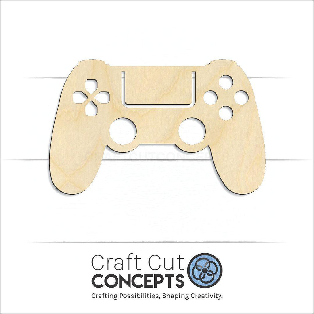 Craft Cut Concepts Logo under a wood Game Controller craft shape and blank