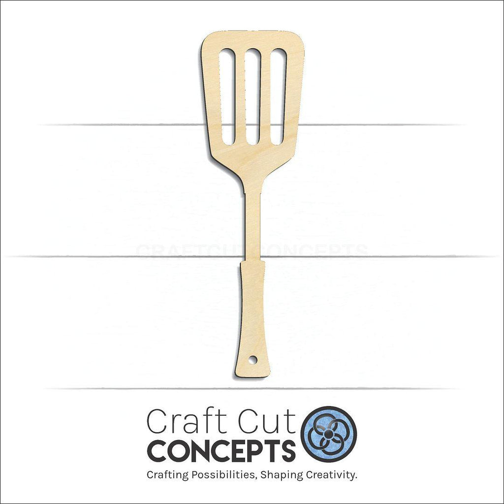 Craft Cut Concepts Logo under a wood Spatula craft shape and blank