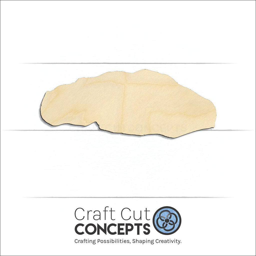 Craft Cut Concepts Logo under a wood Rock craft shape and blank