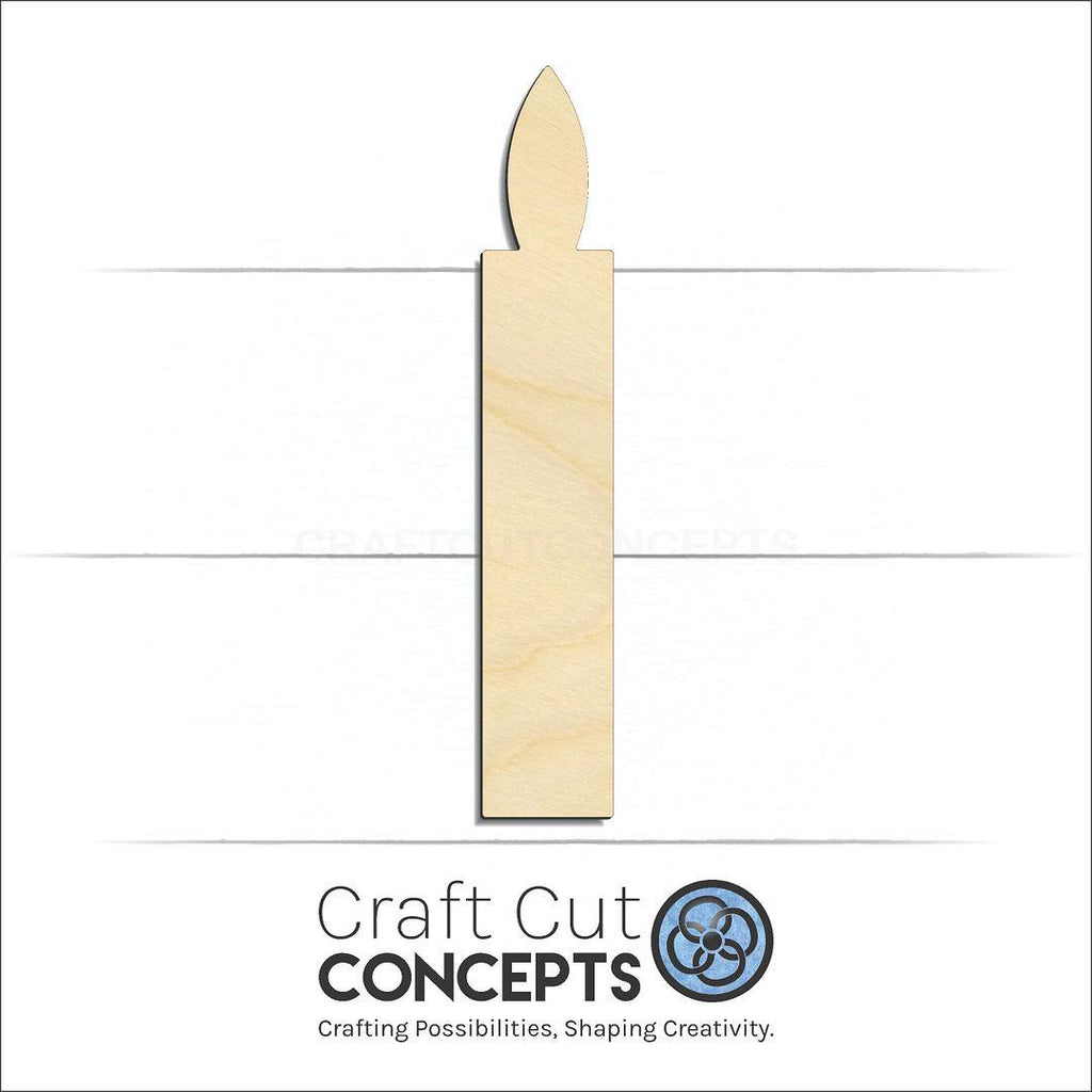 Craft Cut Concepts Logo under a wood Candels craft shape and blank