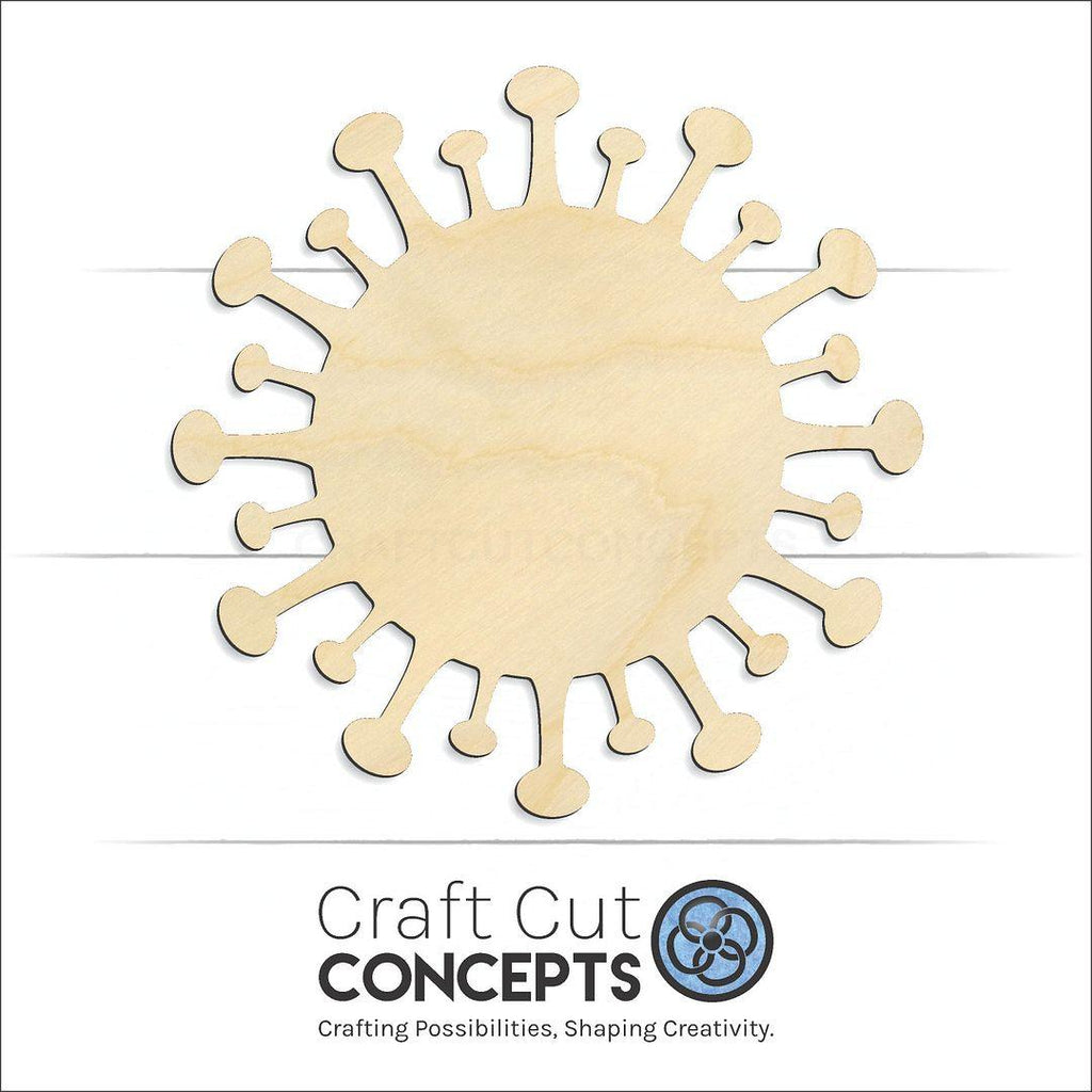 Craft Cut Concepts Logo under a wood Virus craft shape and blank