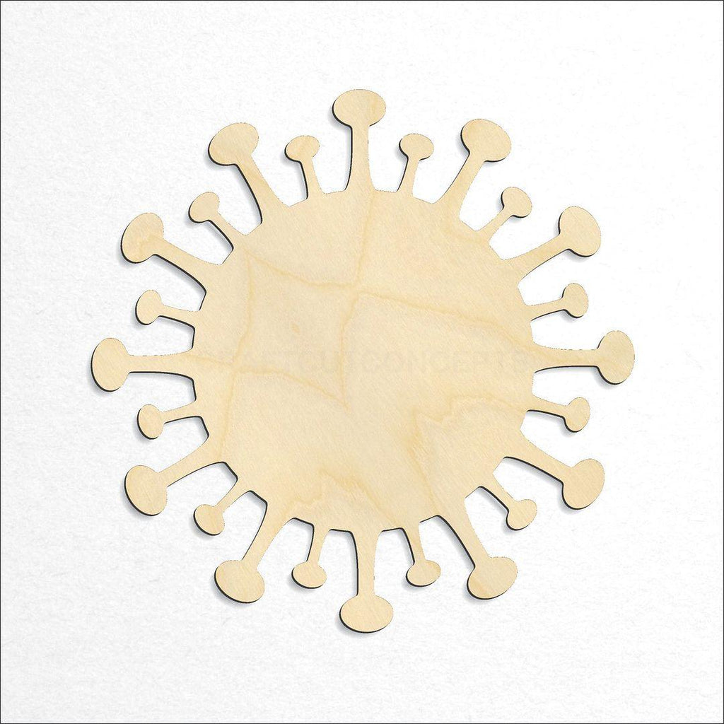 Wooden Virus craft shape available in sizes of 2 inch and up