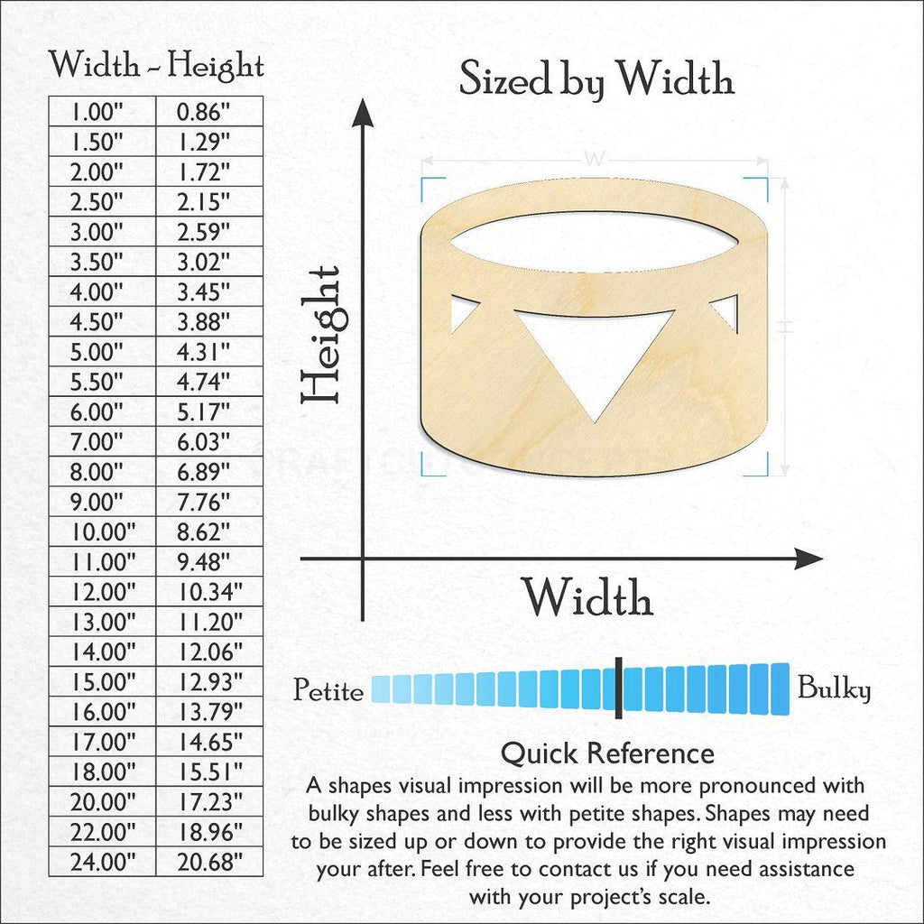 Sizes available for a laser cut Drum craft blank