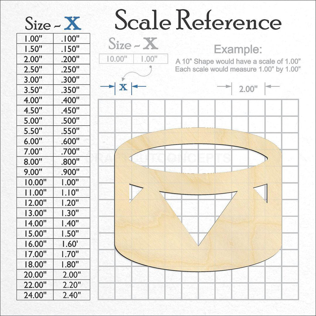 A scale and graph image showing a wood Drum craft blank