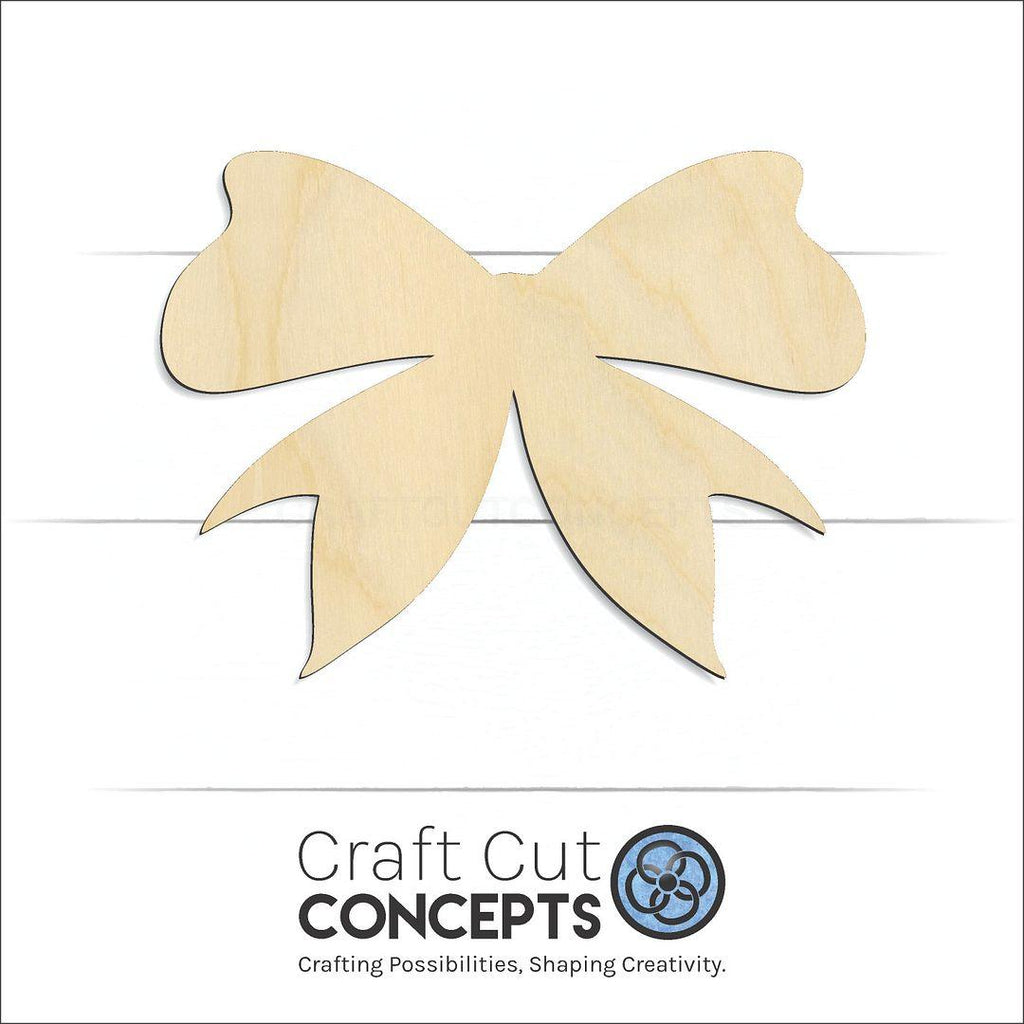 Craft Cut Concepts Logo under a wood Christmas Present Bow craft shape and blank