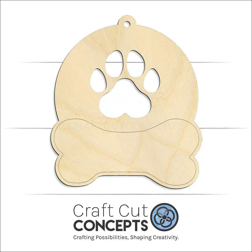 Craft Cut Concepts Logo under a wood Paw Print Sign craft shape and blank