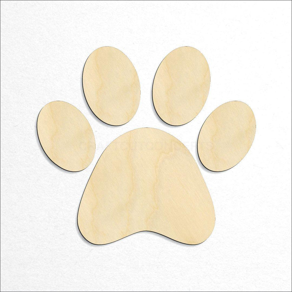 Wooden Paw Print Pieces craft shape available in sizes of 3 inch and up
