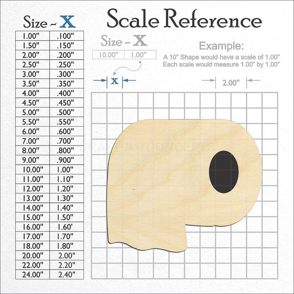 A scale and graph image showing a wood Toilet Paper craft blank