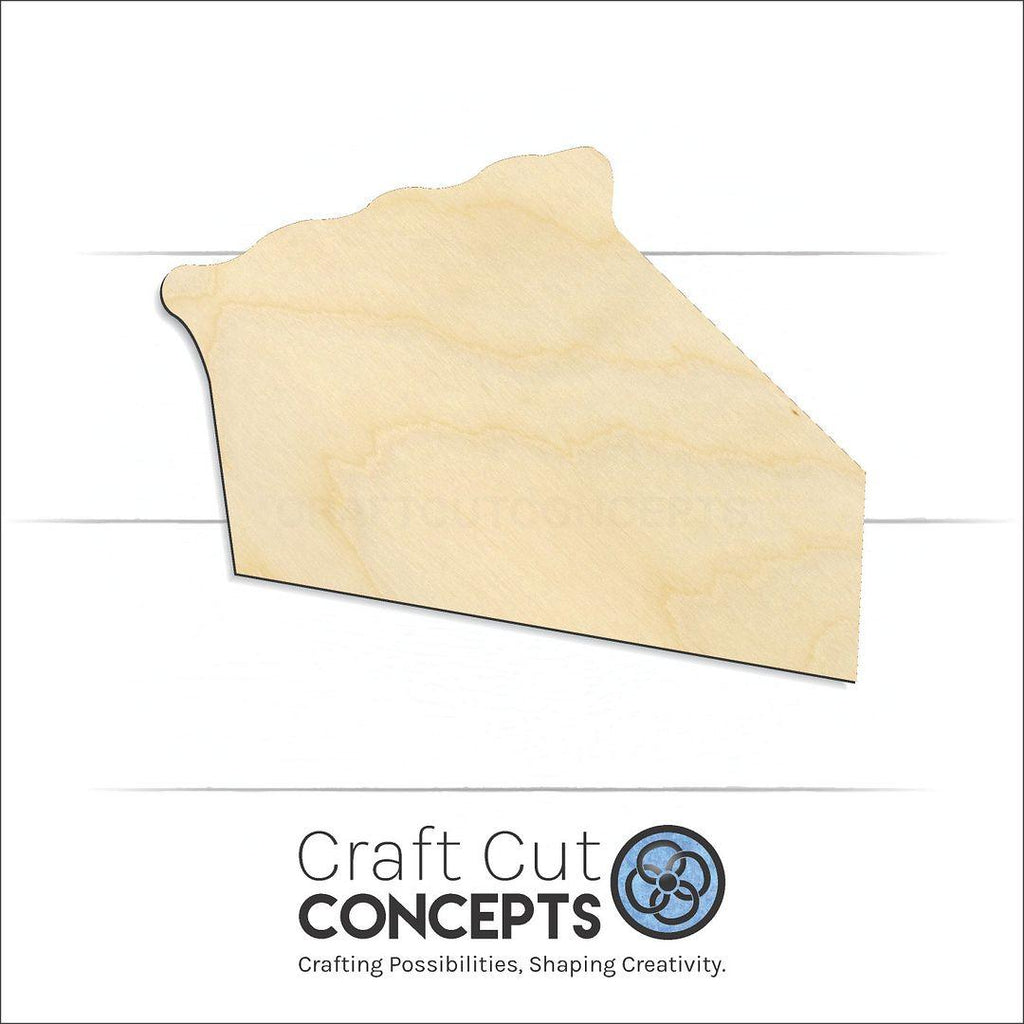 Craft Cut Concepts Logo under a wood Pie Piece craft shape and blank