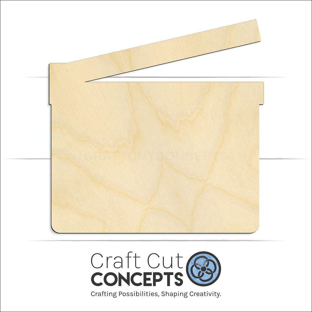 Craft Cut Concepts Logo under a wood Director Slate Movie craft shape and blank